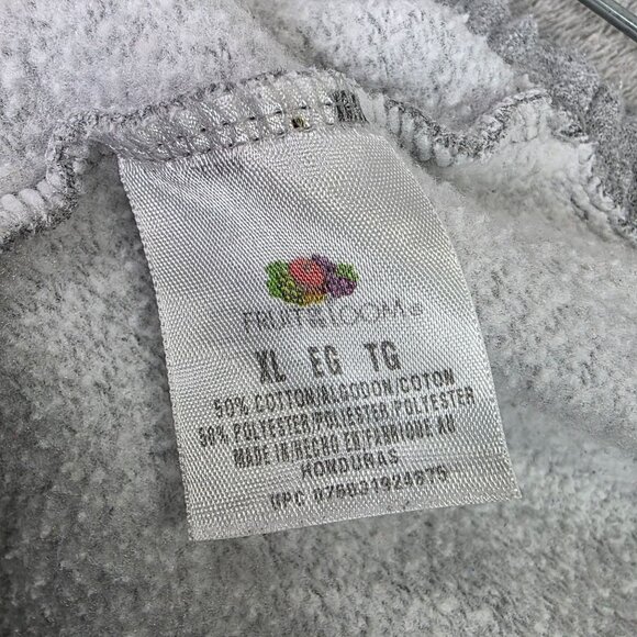 Mens Vintage Fruit of the Loom Fleece Gray Jogger Sweatpants Cotton Polyester XL - Picture 2 of 9